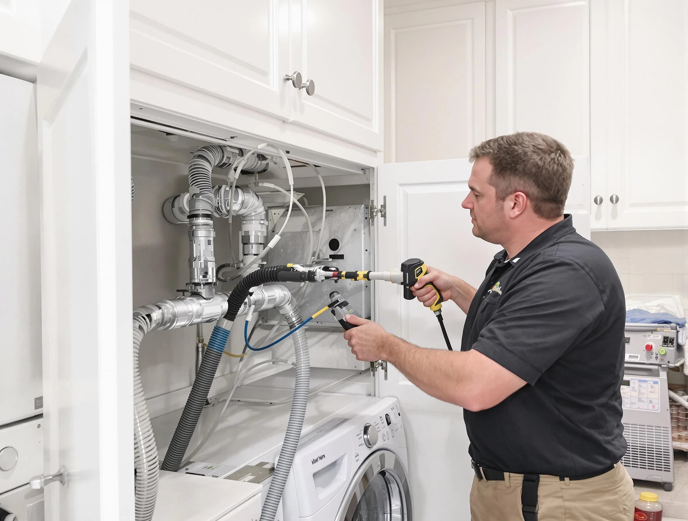 Cedar Hills Dryer Vent Cleaning professional removing severe blockage from a clogged dryer vent in Cedar Hills