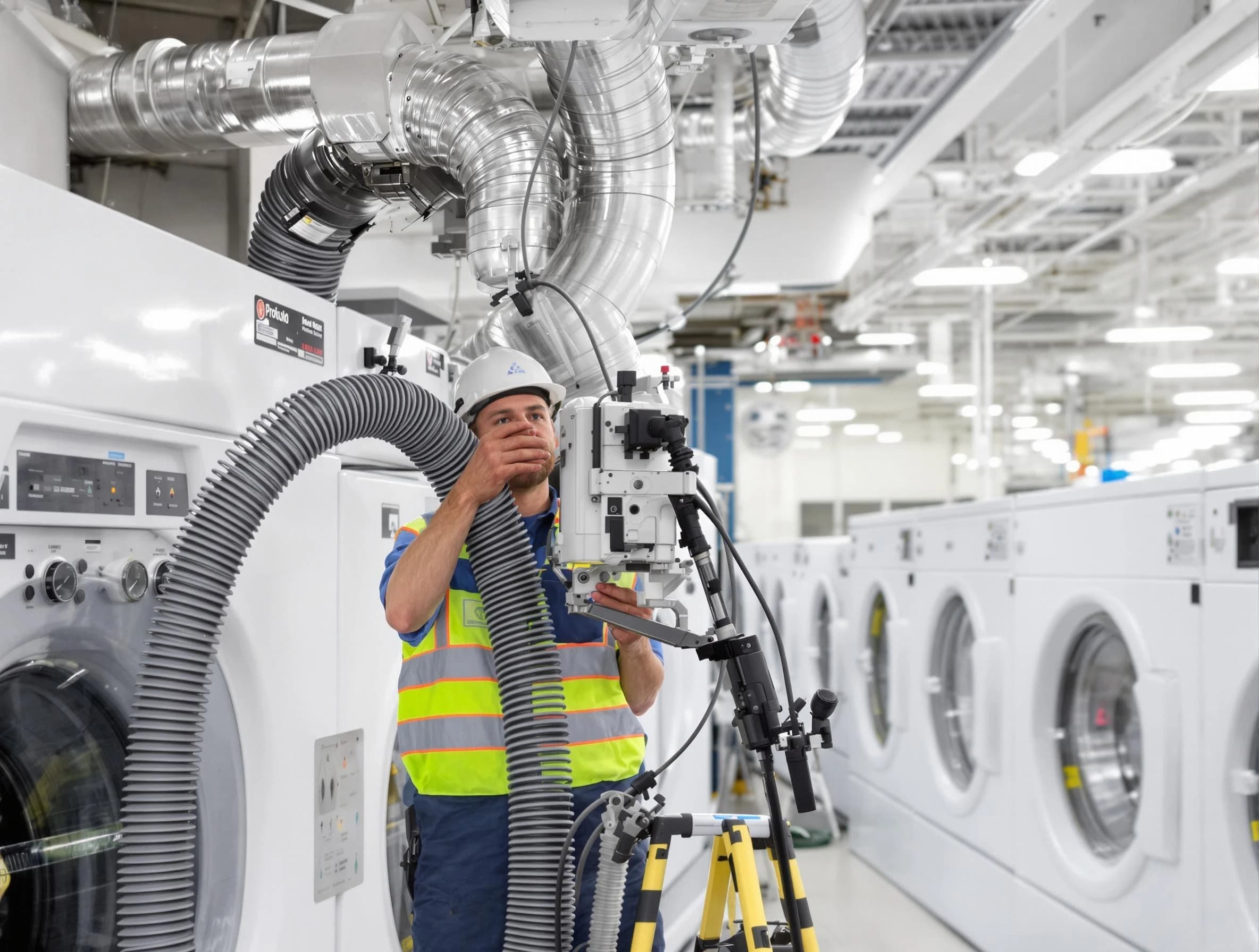 Cedar Hills Dryer Vent Cleaning team performing commercial-grade dryer vent cleaning at a business facility in Cedar Hills