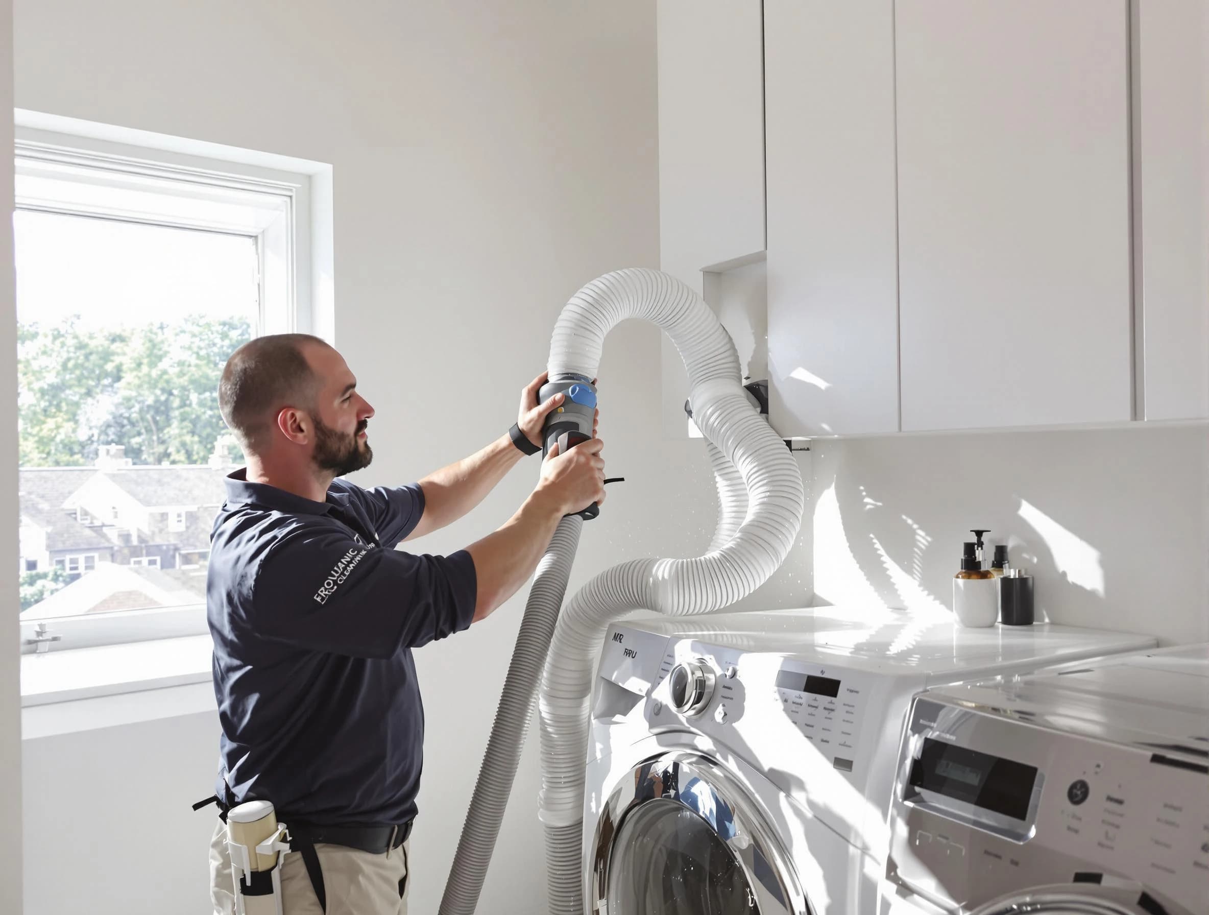 Certified Cedar Hills Dryer Vent Cleaning technician performing dryer vent cleaning in Cedar Hills