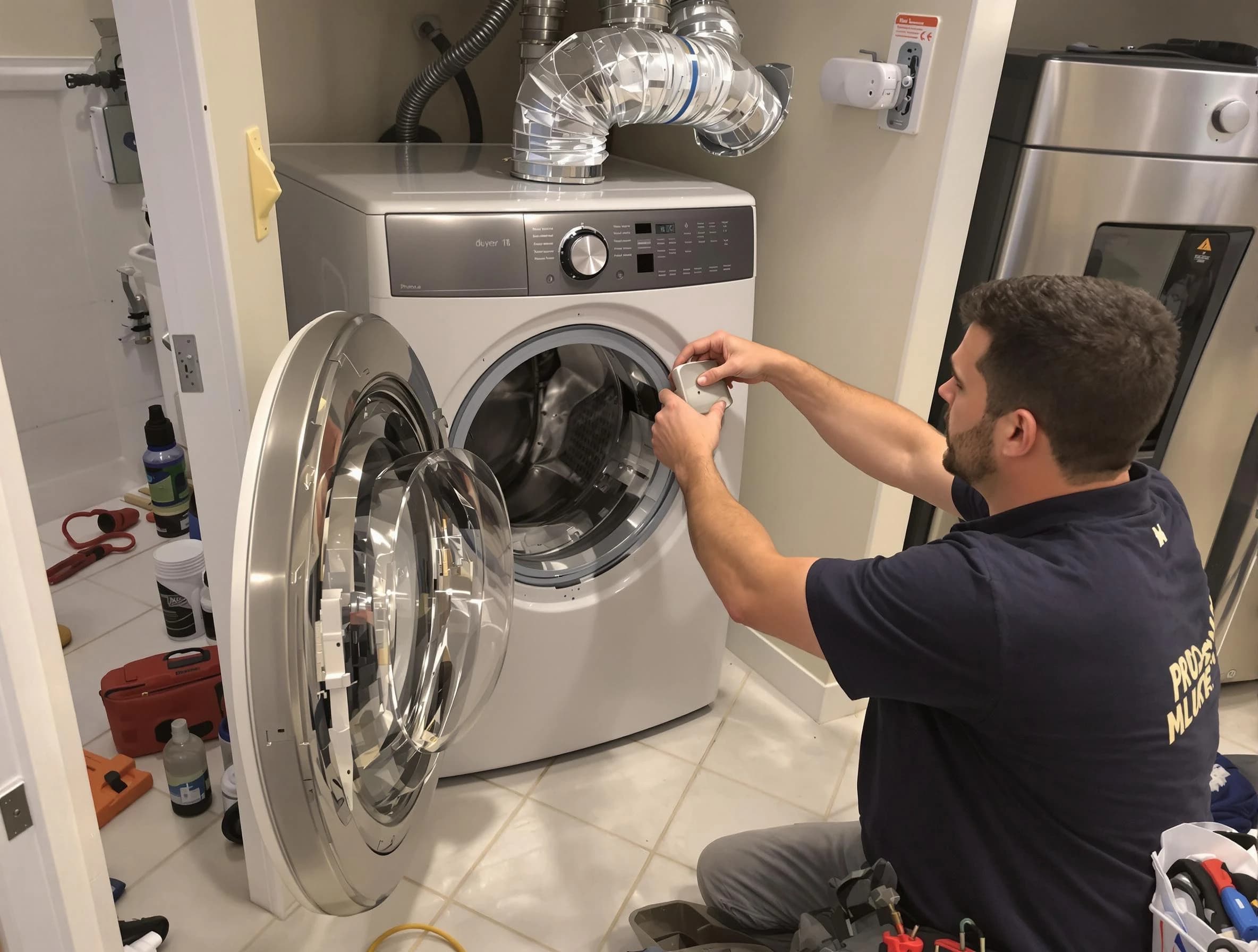 Cedar Hills Dryer Vent Cleaning technician performing precise dryer vent hose installation in Cedar Hills