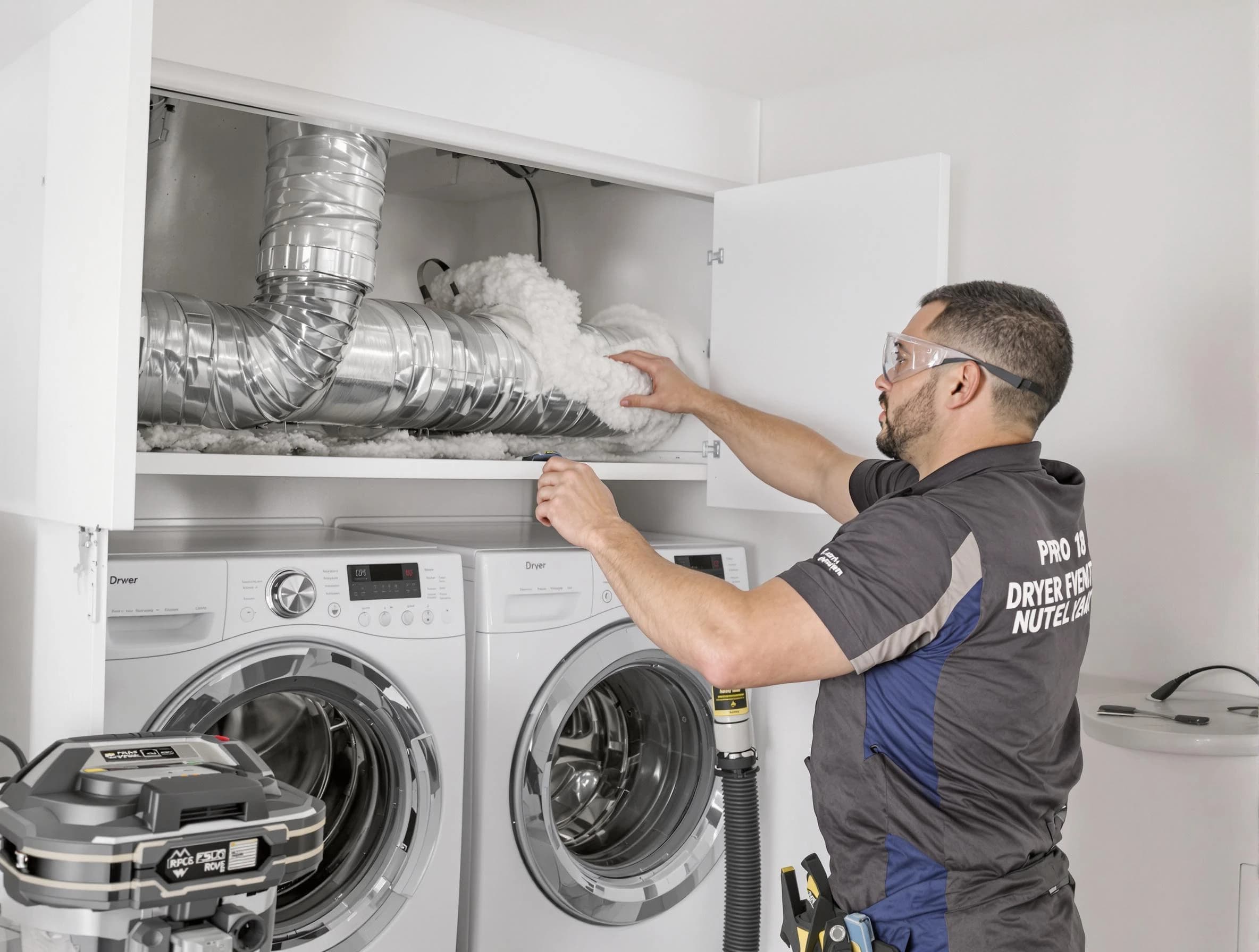 Cedar Hills Dryer Vent Cleaning certified technician performing specialized gas dryer vent cleaning in Cedar Hills