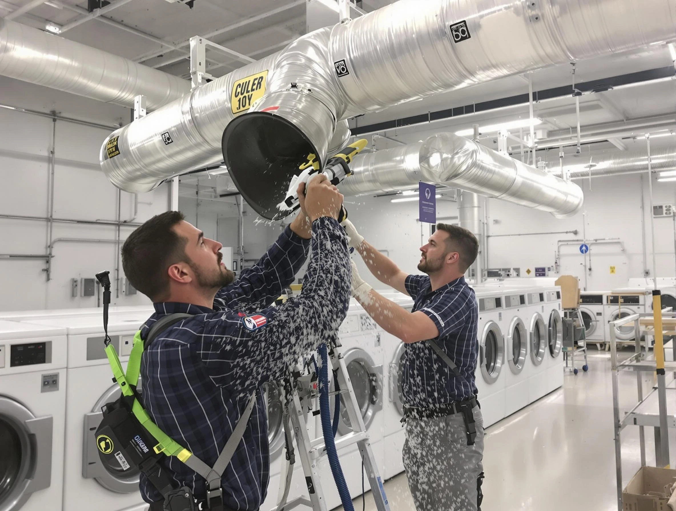 Cedar Hills Dryer Vent Cleaning team performing large-scale commercial dryer vent cleaning in Cedar Hills
